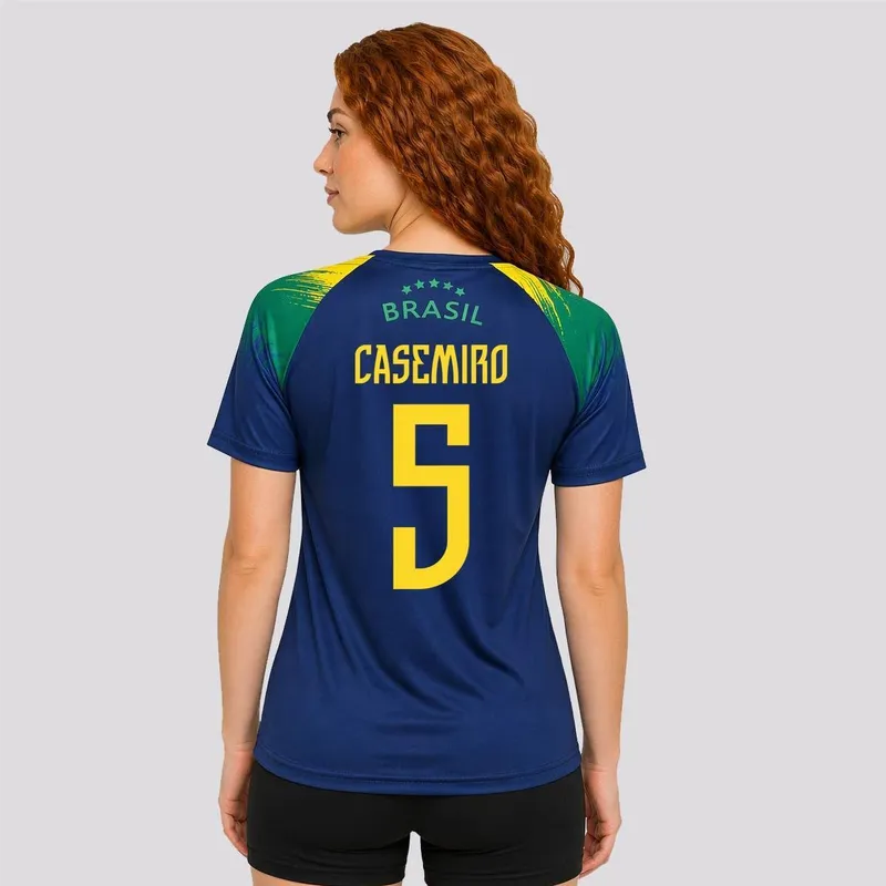Camisa Brasil Raglan Feminina 5 Casemiro