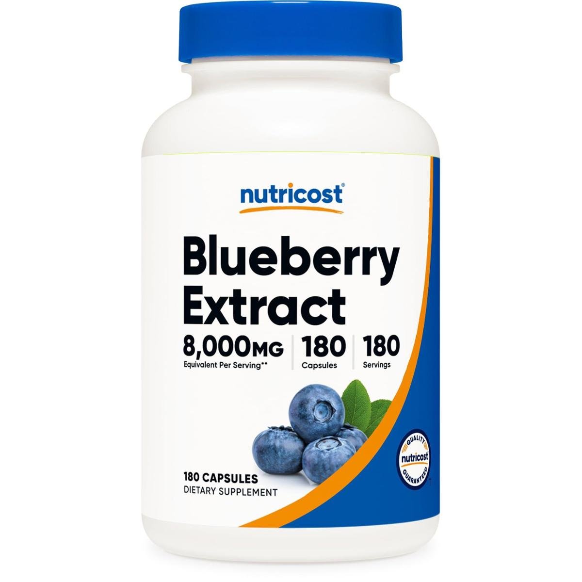 Suplemento Nutricost Extrato De Mirtilo 8000Mg 180 Cápsulas
