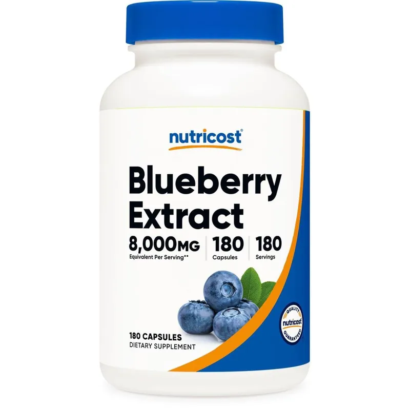Suplemento Nutricost Extrato De Mirtilo 8000Mg 180 Cápsulas