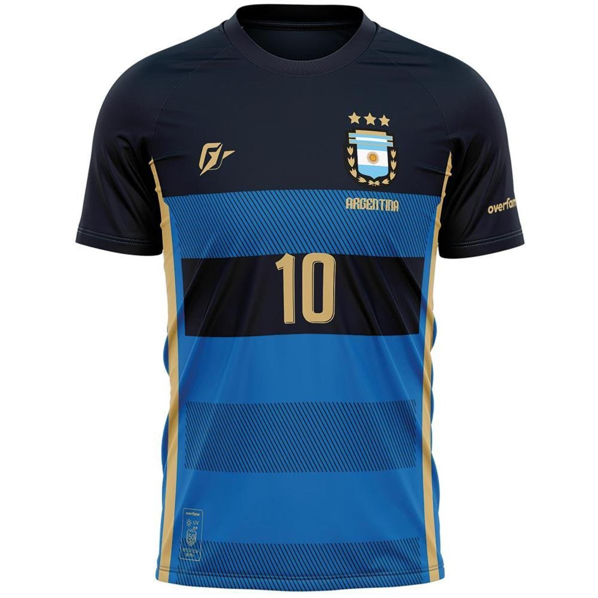 Camiseta Filtro UV Argentina Azul Retrô Tri Campeã