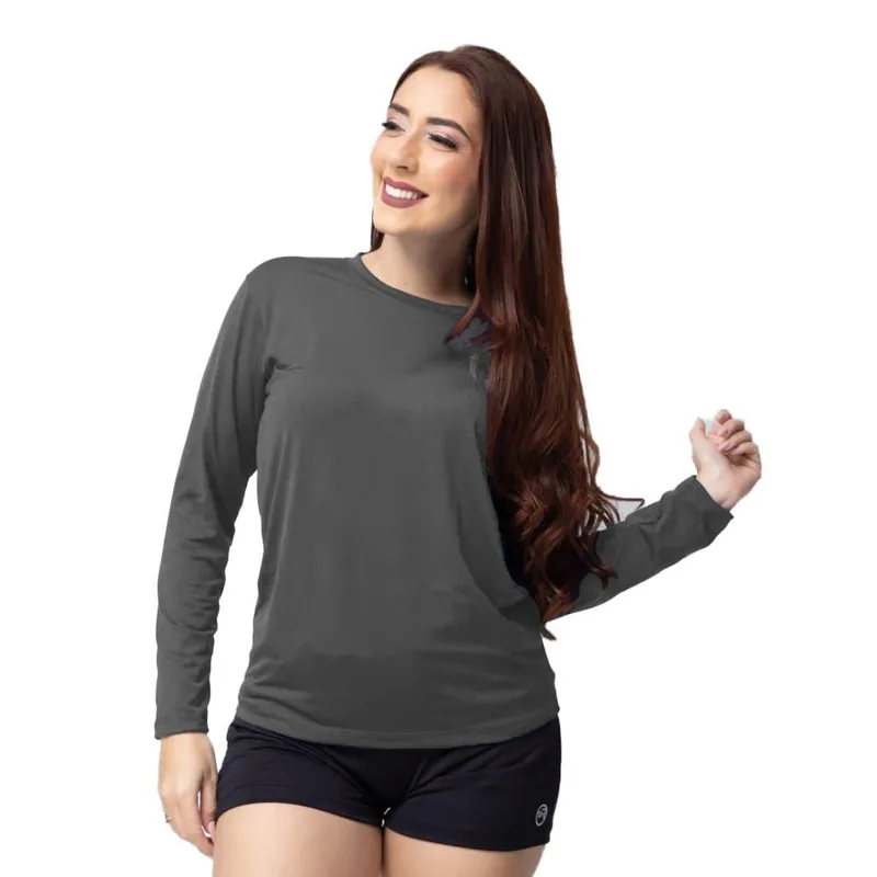 Camisa Feminina Térmica Manga Longa Com Proteção Uv 50+