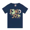 Camiseta Manga Curta Brandili Masculino Infantil Dinossauro Em Algodão 1/3 1623-MARINHO 2