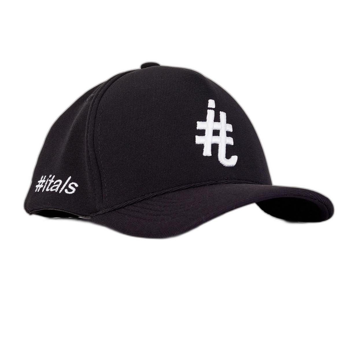 Boné itals Preto Brasão Branco Fechado
