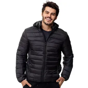 Casaco Masculino Puffer Peluciado Inverno Capuz Removível