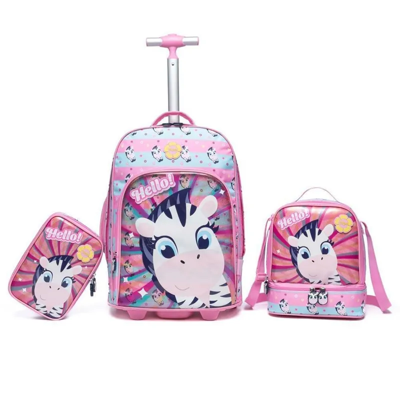 Mochila Infantil Grande Resistente Lancheira Estojo Escolar
