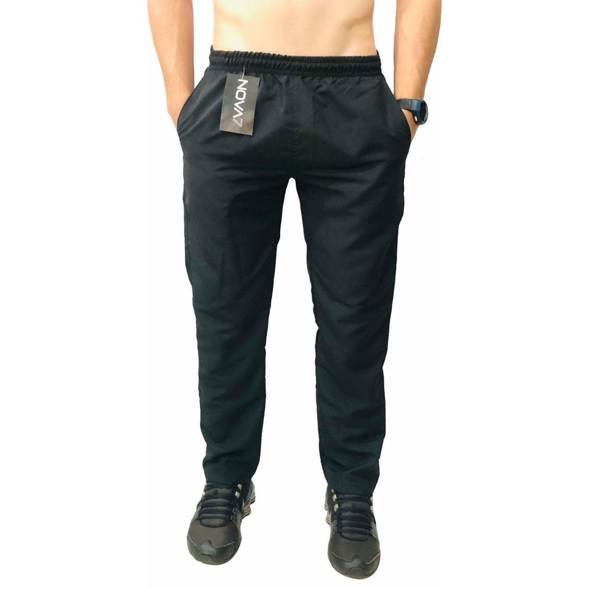 Calça Masculina Tactel Plus Size Tamanho Extra Grande Especial 3 Bolsos Elástico Cordão Academia