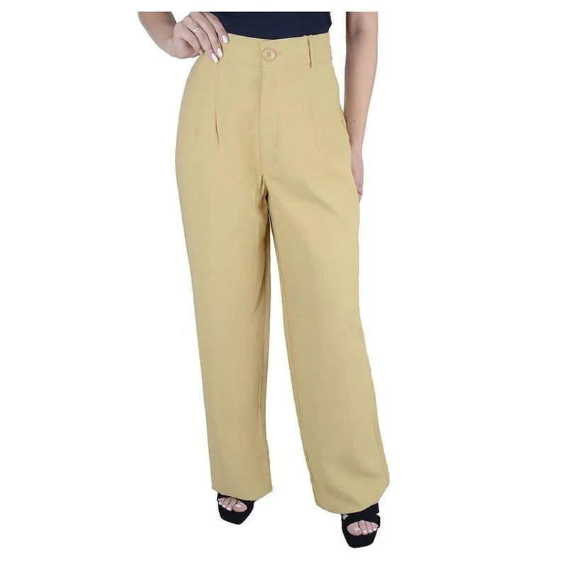Calça Feminina Milani Pantalona Gabby Areia - 530