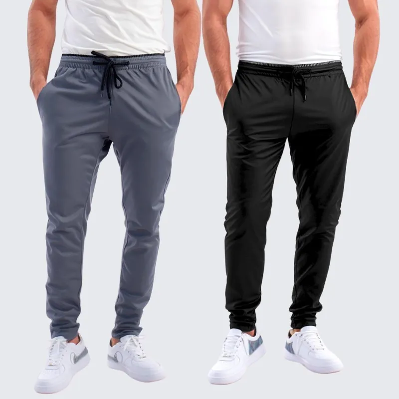 KIT 2 Calças Masculina Esporte Skinny Treino Academia Helanca