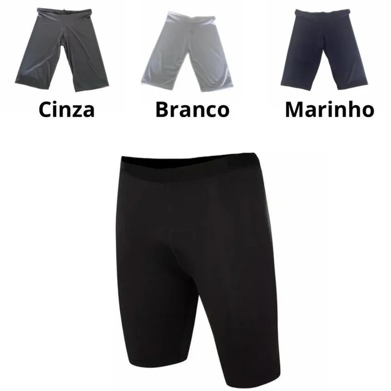Bermuda masculina térmica segunda pele proteção UV