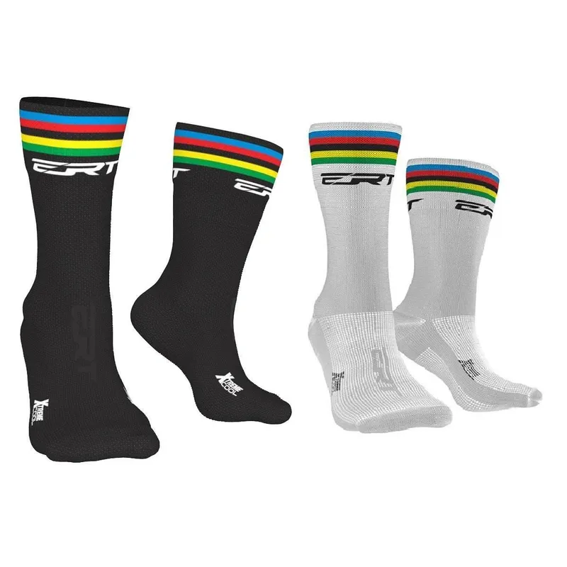Kit meia ciclismo esportiva cano médio ERT campeão mundial