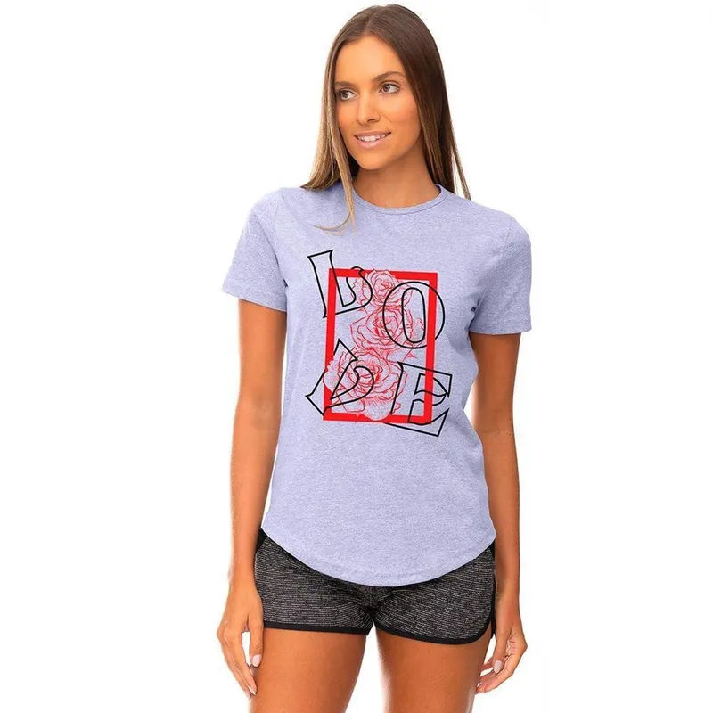 Camiseta Longline Feminina MXD Conceito Estampas Treino Hard Dia a Dia Academia