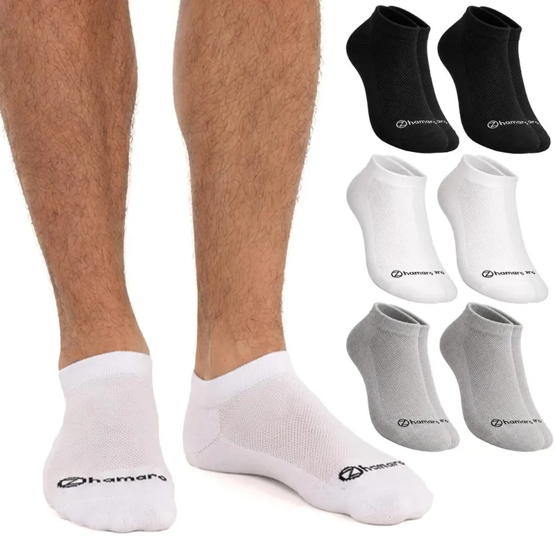 Kit 6 Pares Meias Zhamaro Cano Curto Soquete Baixo Algodão Atoalhada Masculina Feminina Confortável