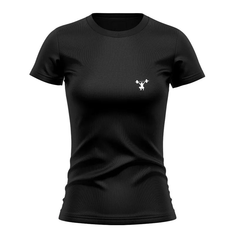 Camiseta Feminina Manga Curta Proteção Solar UV Estampada Agachamento