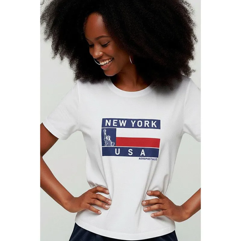 Camiseta Manga Curta Feminina Silkada Aéropostale