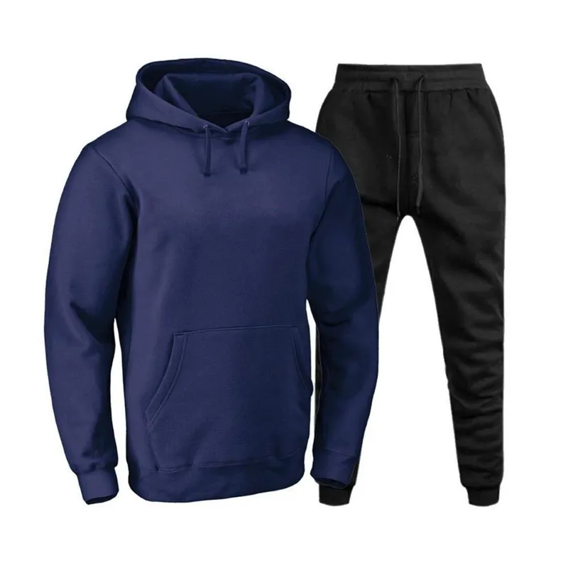 Conjunto Moletom Masculino Bolso Canguru Capuz Básico Macio