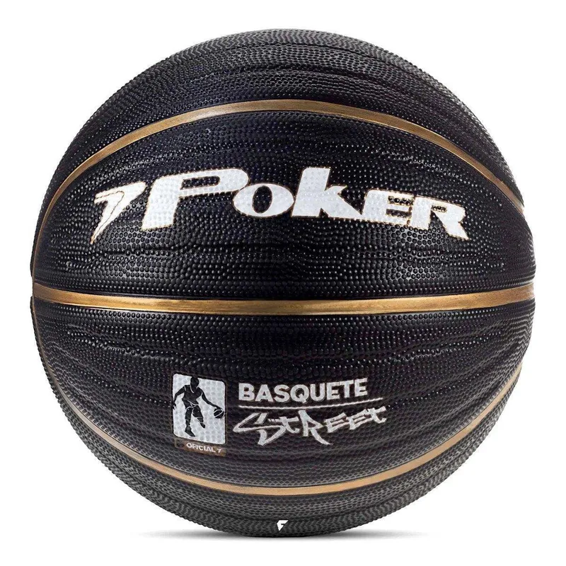 Bola de Basquete Poker Street 7 Preto e Dourado