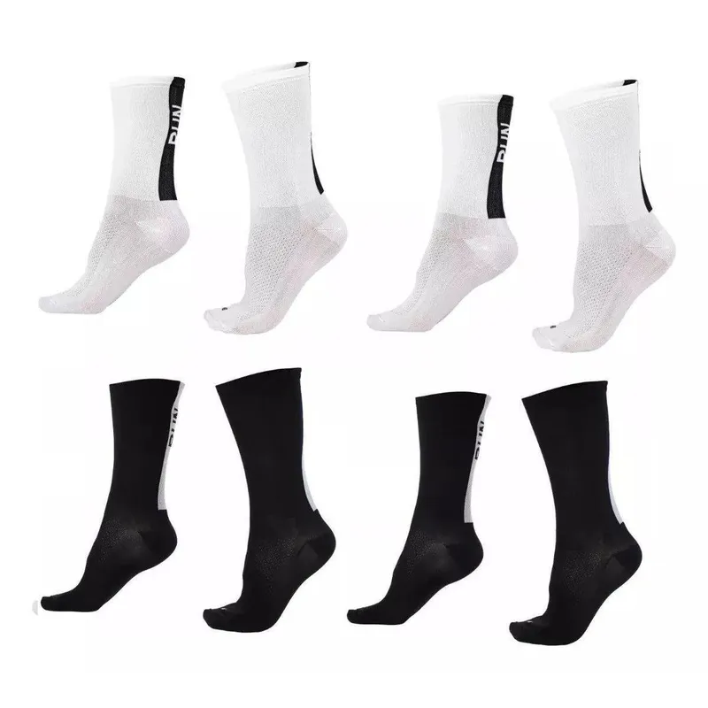 Kit 04 Pares Meia De Corrida Running B.v. Run Preto E Branco - BRANCO/PRETO 36-42