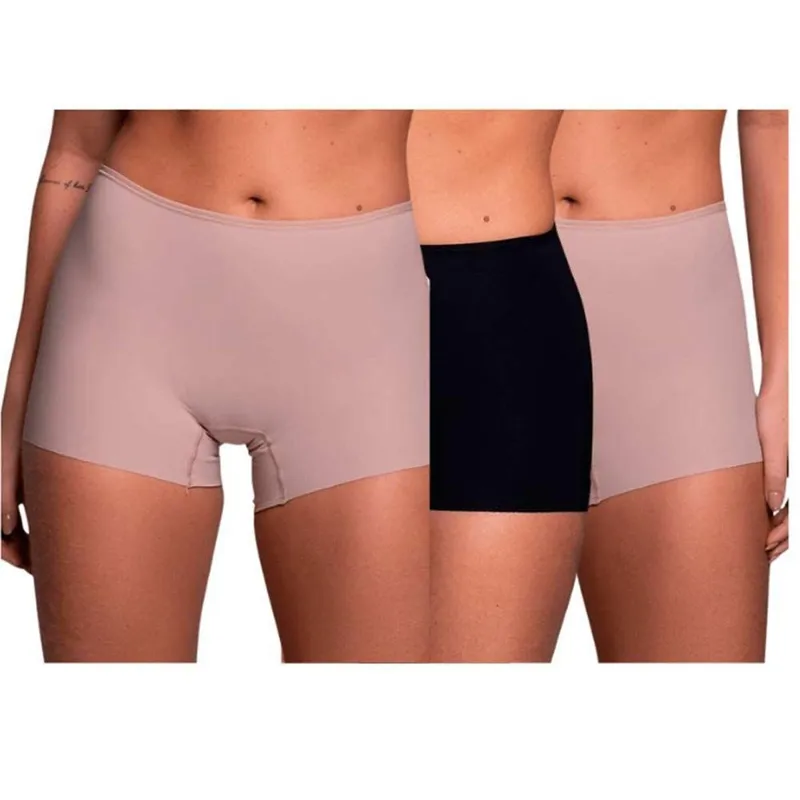 Kit 3 Shorts Cintura Alta Liebe Free 302003 Sem Costura