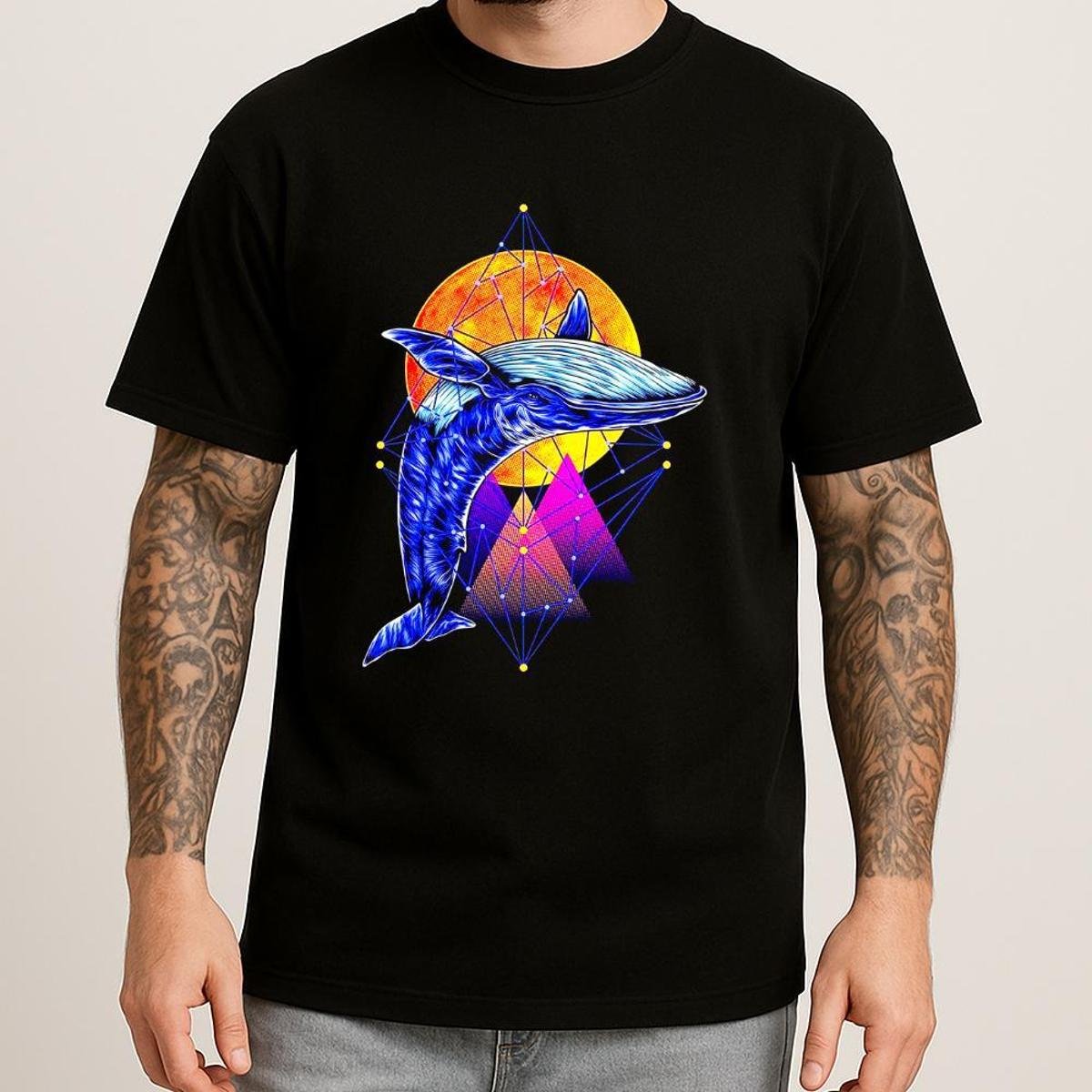 Camiseta Masculina Estampada Surrealista Algodão 30.1 Penteado Gola Redonda Casual Urban Style