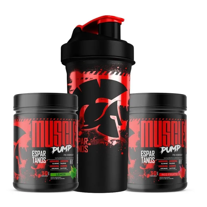 Kit 2x Pré Treino Muscle Pump 300g + Shaker - Espartanos