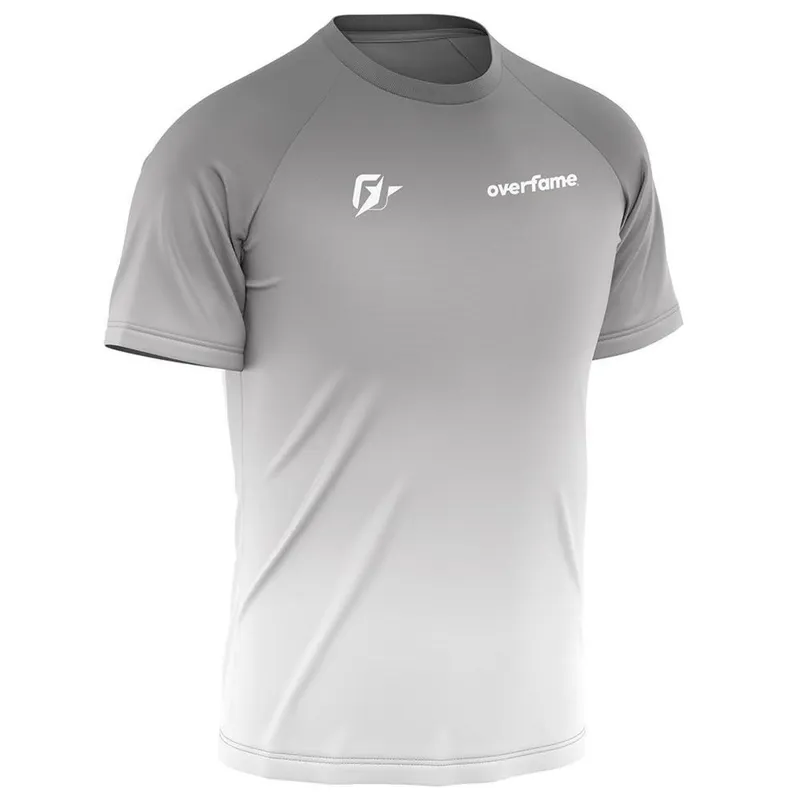 Camiseta Raglan Unissex OverFame Gradiente Tie Dye Cinza Light