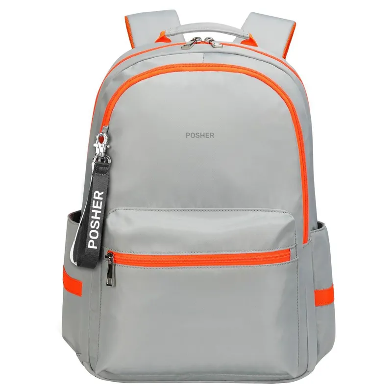 Mochila Alyssa Antifurto Cinza Claro - Posher