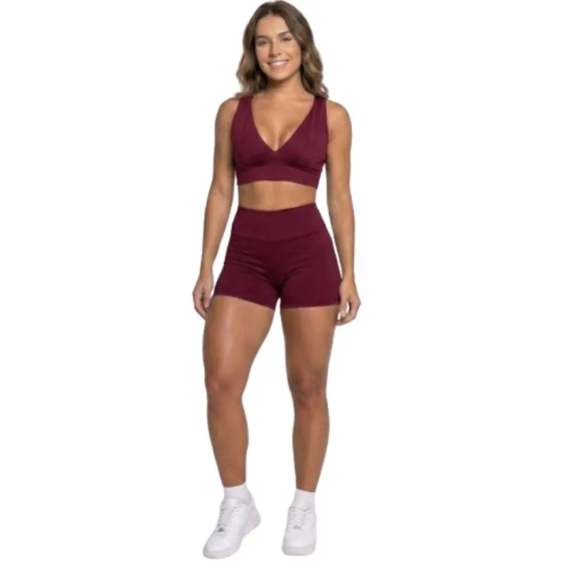 Conjunto Top Com Bojo E Short Suplex Vekyo Roupa Para Academia Treino Moda Fitness Musculação