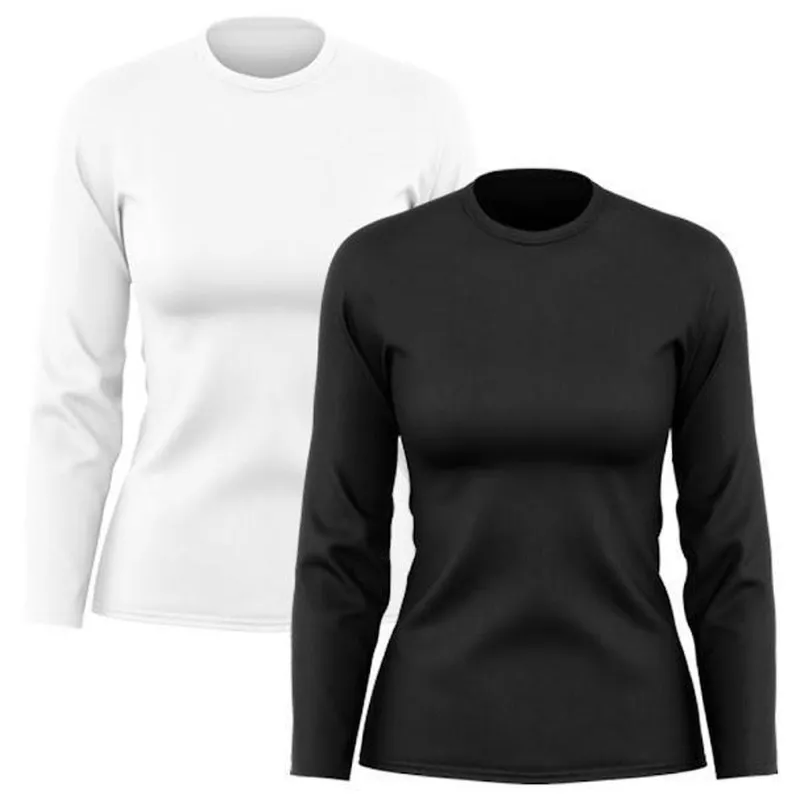 Kit 2 Camisetas Femininas Manga Longa Dry Proteção Uv