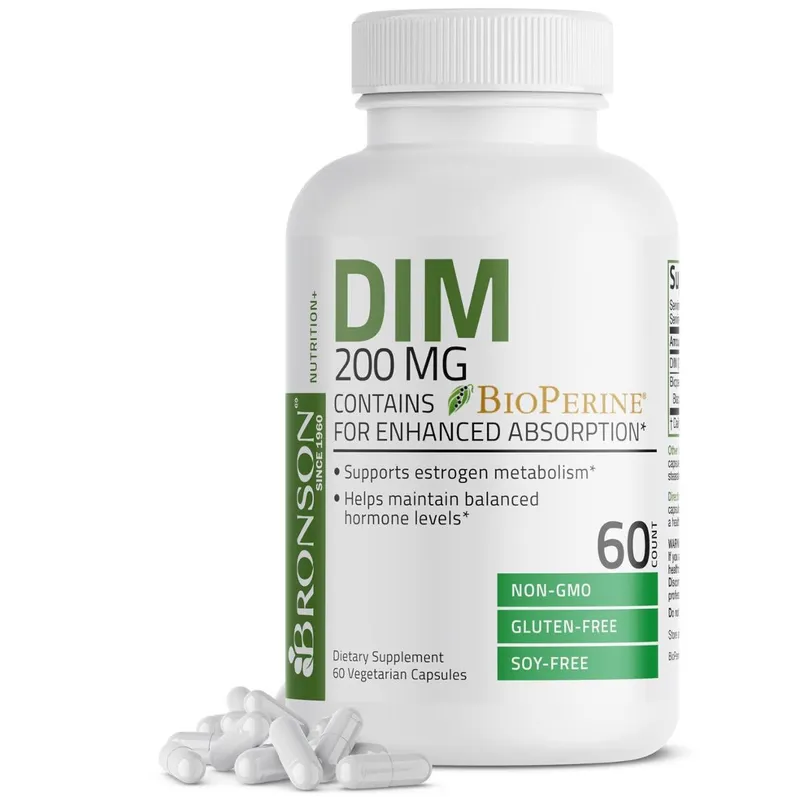 Suplemento Bronson DIM 200 mg de diindolimetano com BioPerine 60