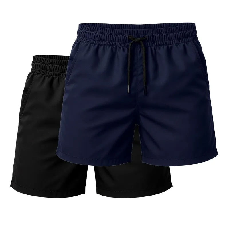 Kit 2 Short Tactel Leve Praia Liso Bermuda Masculina