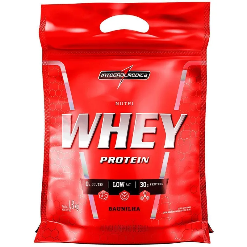 Suplemento em Pó Whey Protein Nutri Isolado Concentrado Baunilha 1,8Kg Refil - Integralmedica