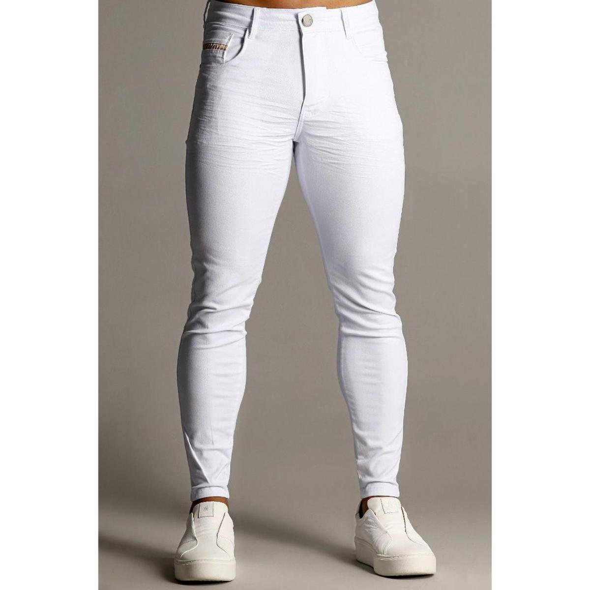 Calça Branca Skinny Masculina Codi Jeans Basica Prensada