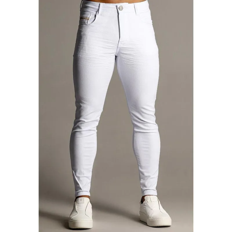 Calça Branca Skinny Masculina Codi Jeans Basica Prensada