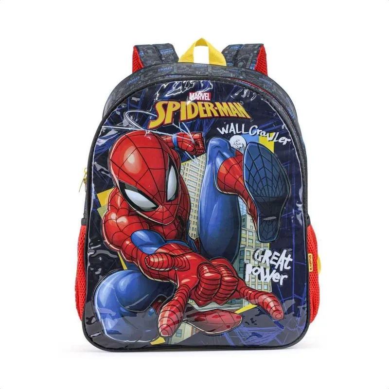 Mochila Escolar Xeryus 14 SpiderMan 13343 Preto e Azul - Infantil