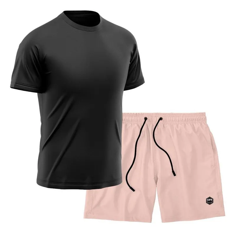 Kit Camiseta Academia + Bermuda Mauricinho Tactel- Preto
