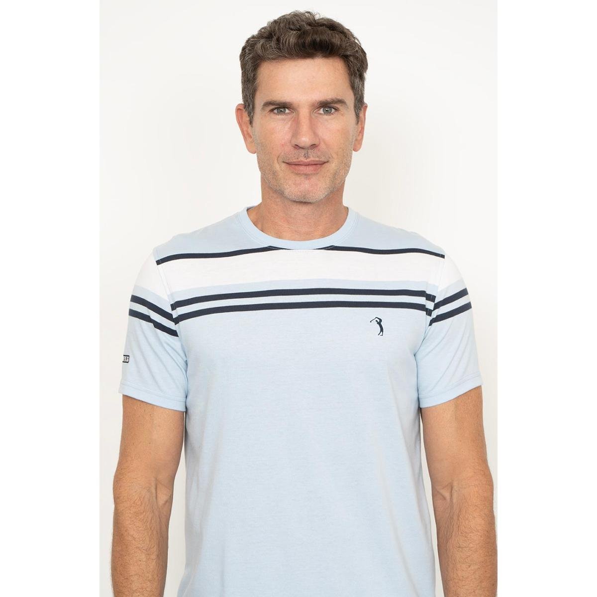 Camiseta Aleatory Listrada Vardon Azul Claro