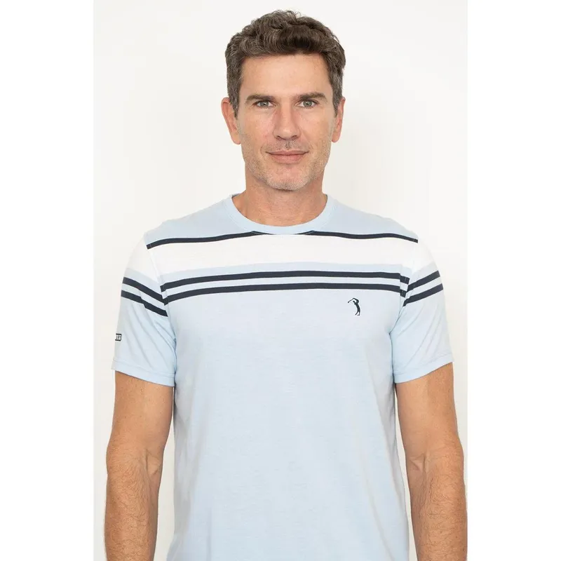 Camiseta Aleatory Listrada Vardon Azul Claro