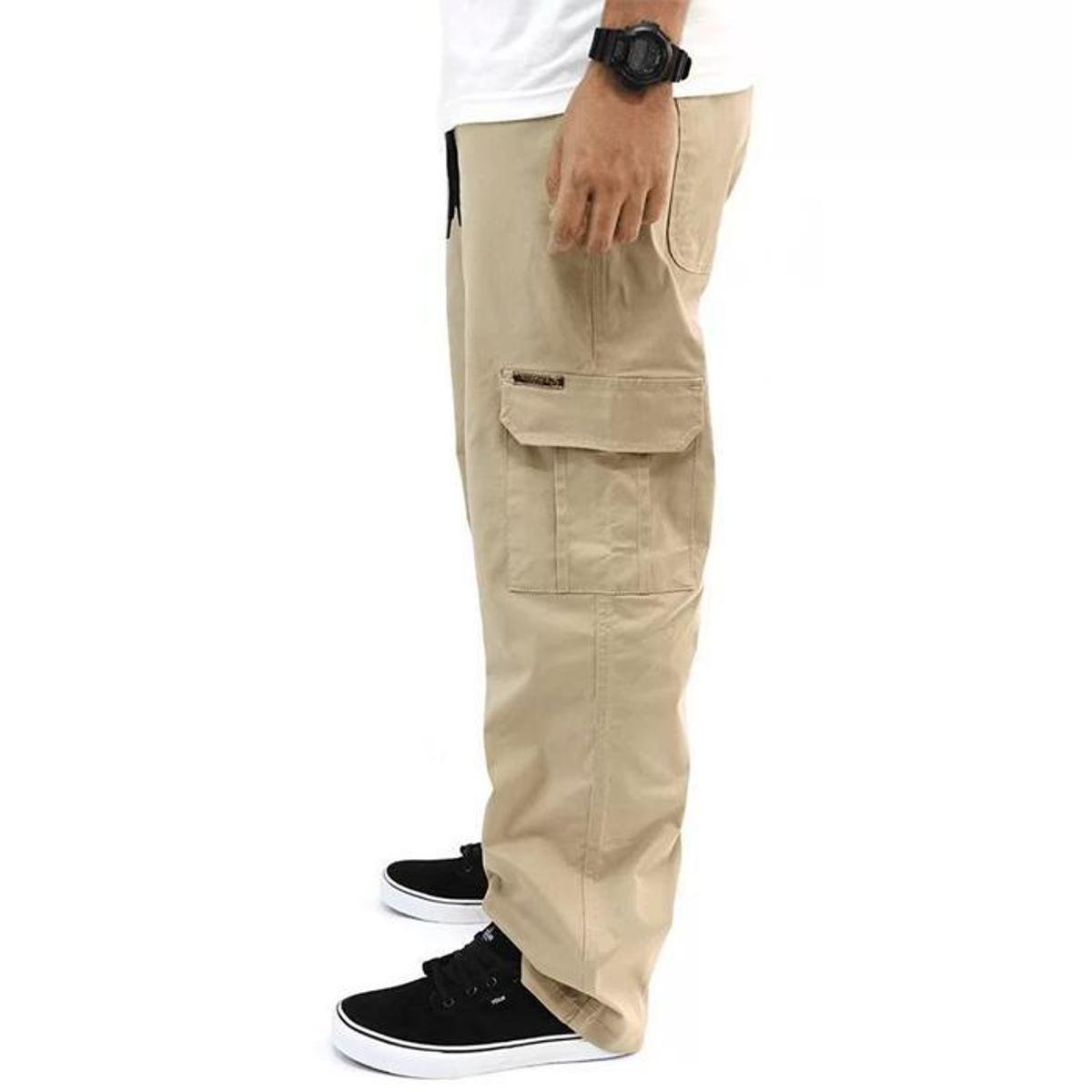 Calça Your Face Regular Cargo Urban Skate Cáqui