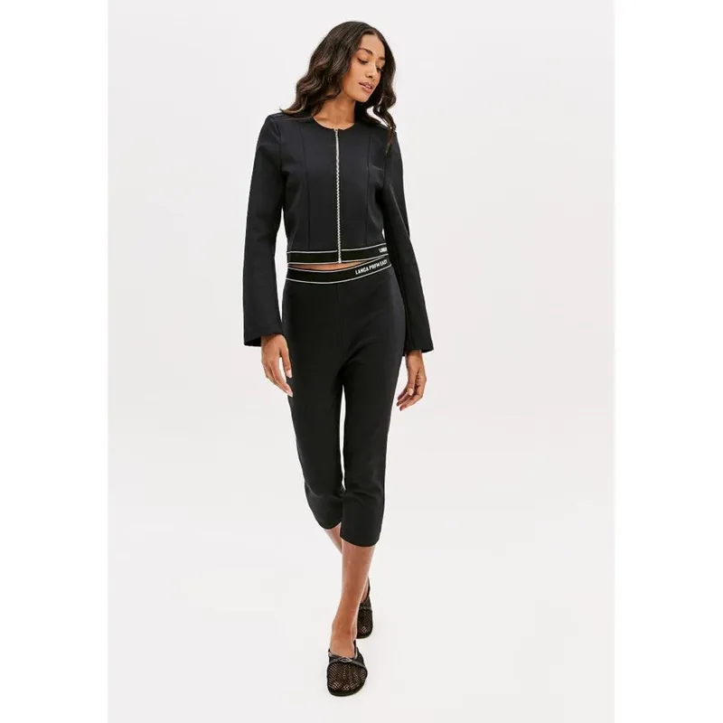 Calça Capri Cintura Alta Com Elástico
