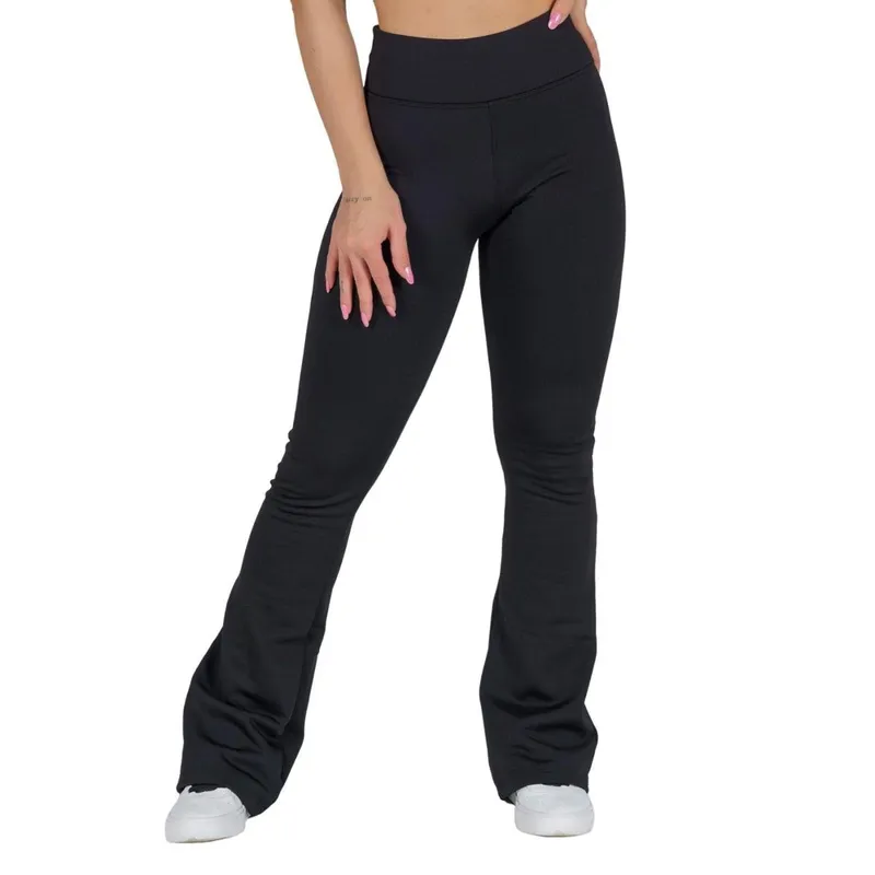 Calça Flare Flanelada Térmica Cintura Alta Quentinha Inverno
