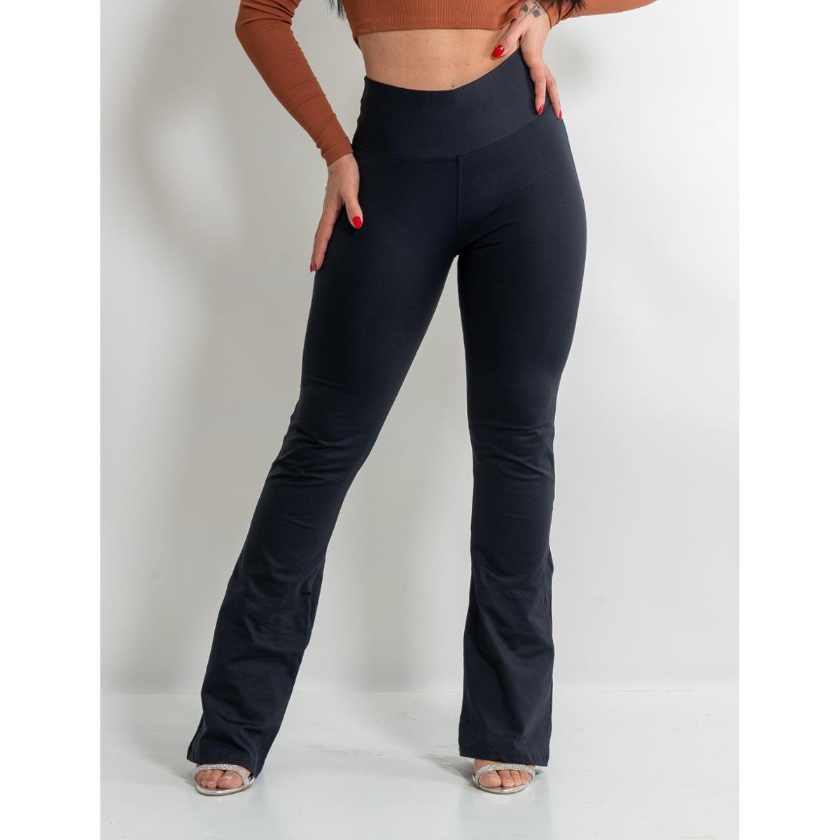 Calça Flare Feminina Boca De Sino Bailarina Cintura Alta