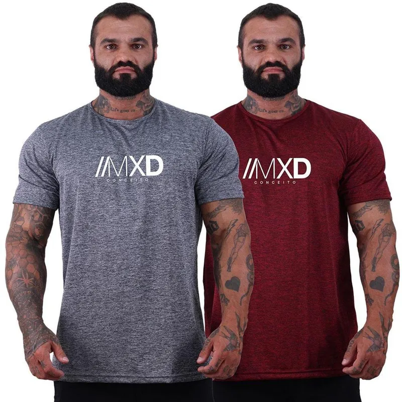 Kit 2 Camiseta Tradicional Masculina MXD Dry 100% Poliéster Cor:;Tamanho:G;Gênero:Masculino