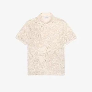 Polo Lacoste de Piqué Estampado em Modelagem Solta Masculina