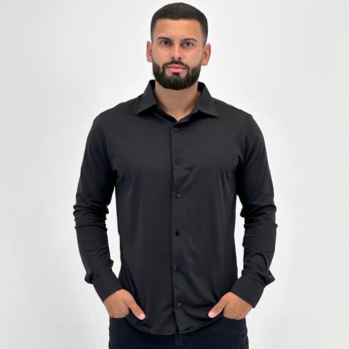 Camisa Sibra Elástica Manga Longa Masculina