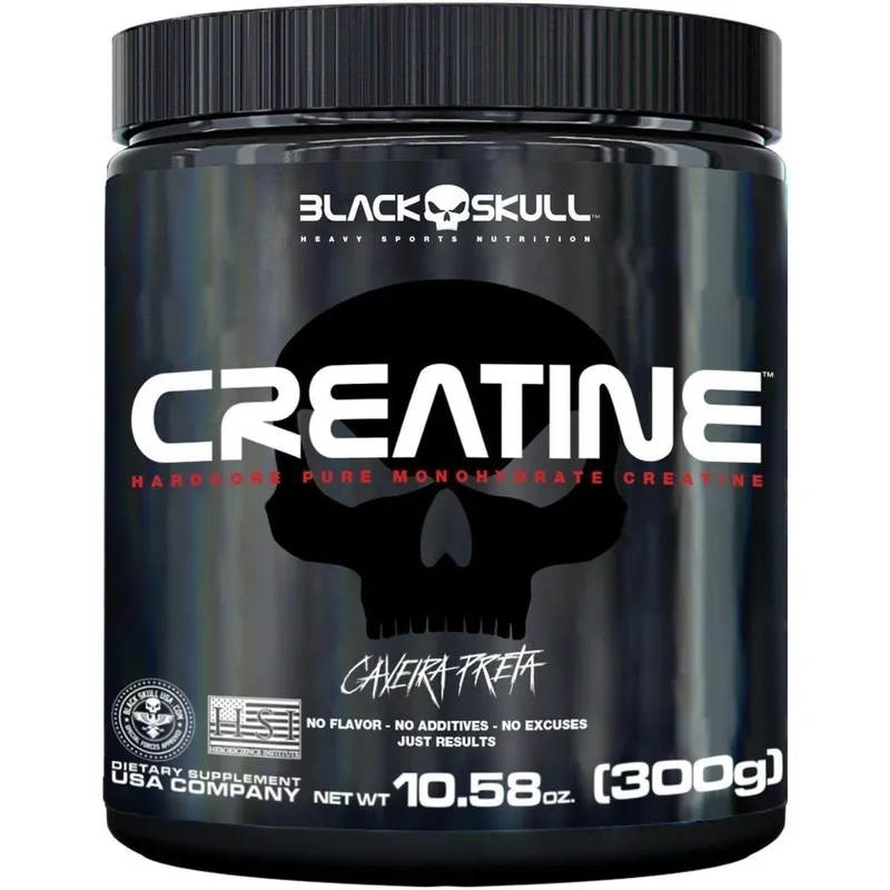 Creatina Monohidratada 100% Pura (300g) Black Skull