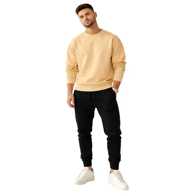 Conjunto Moletom Masculino Gola Careca + Calça Moletom Confortável Casual Inverno