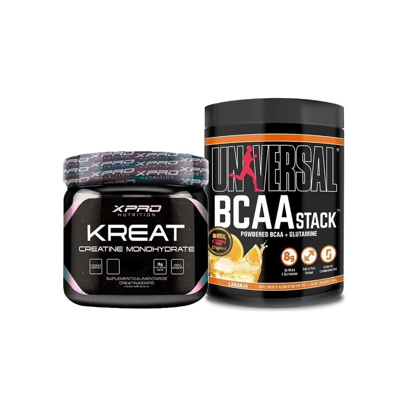 Kit Creatina Monohidratada 300g Xpro + BCAA Stack 250g - Universal