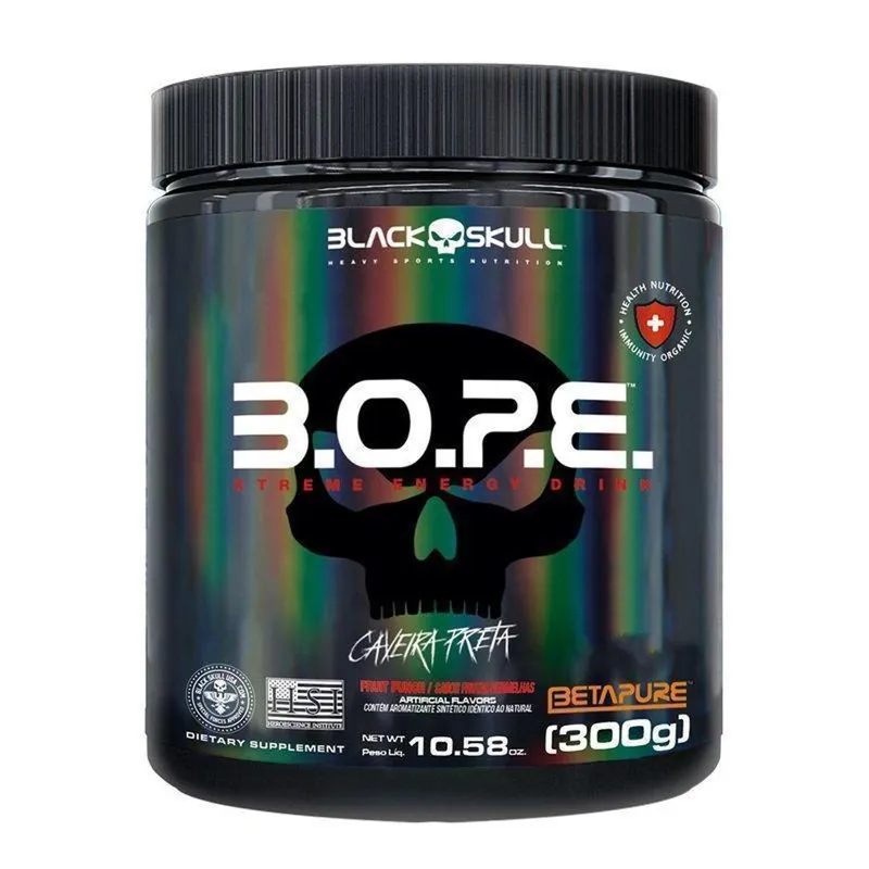 Pré Treino Black Skull B.O.P.E. Pote com 300g (60 Doses)