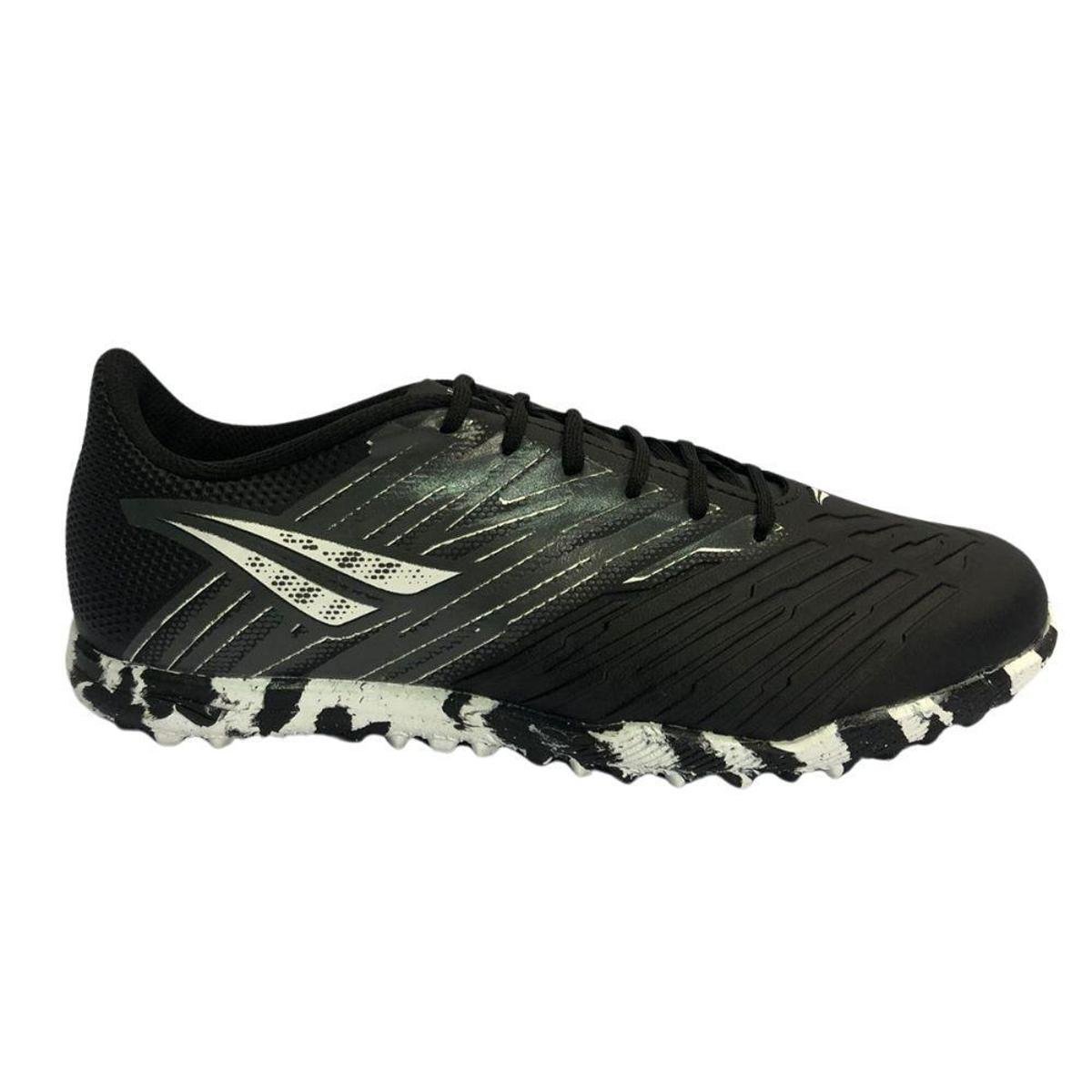 Chuteira Futebol Society Penalty Furia Y-4 Preto + Branco