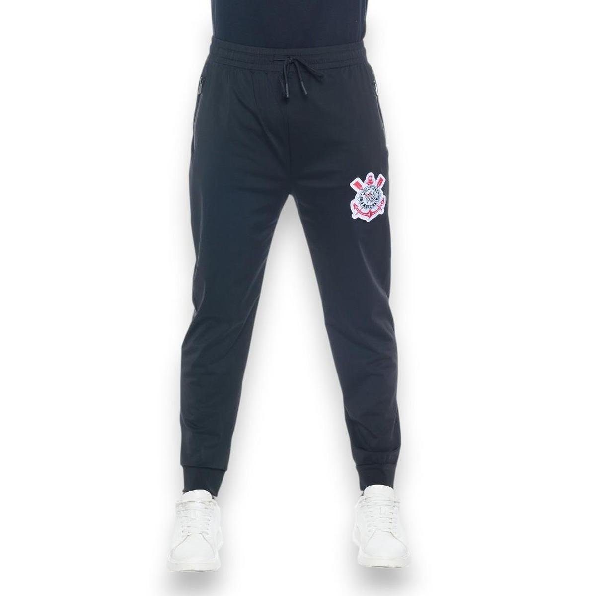 Calça Corinthians Impermeável Masculina Bolso Com Zípe